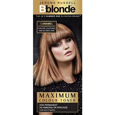 Image of Jerome Russell Bblonde Caramel Maximum Blonde Toner Non Permanent Hair for Pre Lightened &amp; Colour, Dye with No Ammonia or Peroxide, Lasts 8 Washes, 75ml