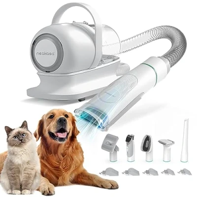 Image of Neakasa Self Cleaning Dog Grooming Kit Professional, 13000Pa P1 Pro Vacuum Groomer, Clippers Corded for Thick Short Long Hair, Cat Brushes Shedding, Silent
