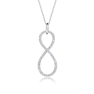 Image of Elli Ladies &#039;Necklace with Infinity Pendant 925 Silver Diamond Cut white Crystal 0111720414 70 cm
