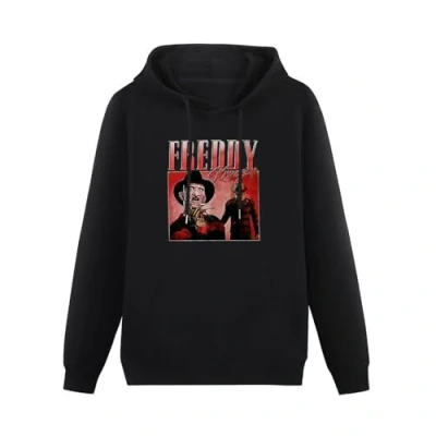 Image of Tylko Adcv Freddy Krueger Appreciation Black Hoodies Printed Sweatshirt Graphic Mens Pullover Hooded XL