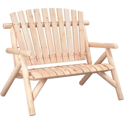 Image of vidaXL 2 Seater Garden Bench 119x85x98 cm Solid Wood Spruce