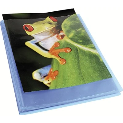 Image of Exacompta Ref 5762E Kreacover Collection Semi Rigid Opaque PP Display Book 240 x 320mm in Size, Suitable for A4 Documents, 60 Pockets Blue (Single)