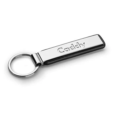 Image of Volkswagen 000087010MYPN Key Fob Caddy Lettering Keyring Metal Original VW Pendant, Silver