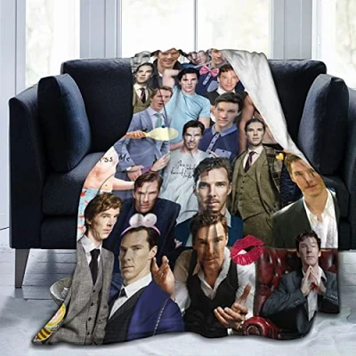 Image of LOUJIN Blanket Benedict Cumberbatch Soft and Comfortable Warm Fleece for Sofa,Office Bed car Camp Couch Cozy Plush Throw Blankets Beach