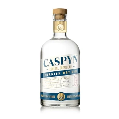 Image of Caspyn Cornish Dry Gin 70cl An International Award Winning Gin, Hand Crafted in Cornwall and Infused with Lemon &amp; Orange Peel, Grass Japanese Tea