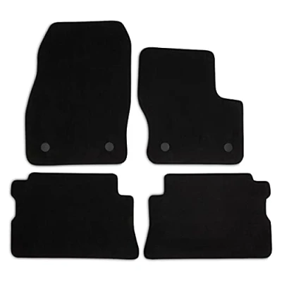 Image of Safe Travel Fully Tailored 3mm Heavy Duty Rubber Car Mats With Black Trim, Safety Clips Set of 4 for Ford Kuga (2015 onwards)