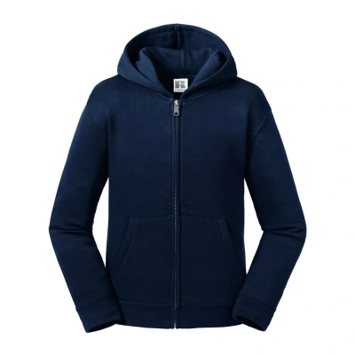 Image of Russell Athletic Childrens Unisex Kids/Childrens Authentic Zip Hooded Sweatshirt (French Navy) Navy/Blue Size 7 8Y
