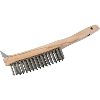 Image of Draper Heavy Duty 4 Row Wire Scratch Brush with Scraper, 310mm
