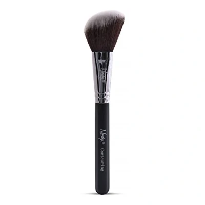 Image of Nanshy Large Angled Contour Makeup Brush Synthetic Taklon Contouring Minerals Powders Bronzer Cosmetic (Onyx Black)