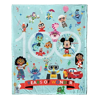 Image of Northwest Disney 100 Silk Touch Throw Blanket, 50&quot; x 60&quot;, Years of Wonder