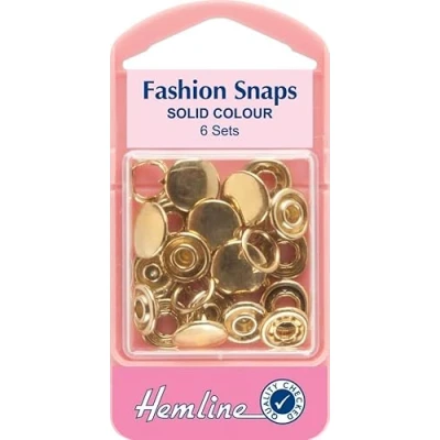 Image of Hemline Fashion Snaps Fasteners Solid Tops Refill 11mm Gold