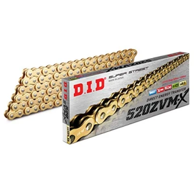Image of DID Chain 520 ZVMX, 118 Links (X Ring Gold), Open with Rivet Lock