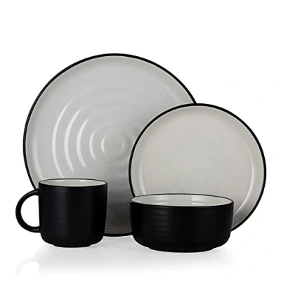 Image of Barbary &amp; Oak Cascade 16 Piece Dinnerware Set Black