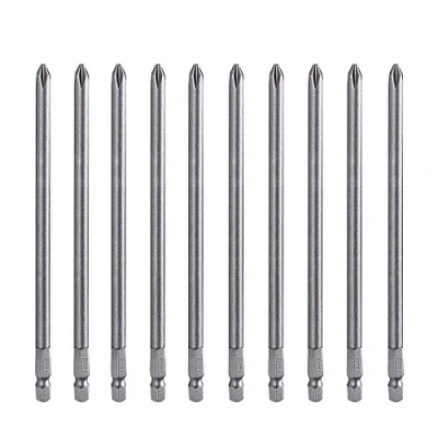 Image of Bestgle 10pcs 150mm PH2 Long Magnetic Phillips Driver Bits 1/4 Inch Hex Shank Head Drill Bit Set Cross Screwdriver
