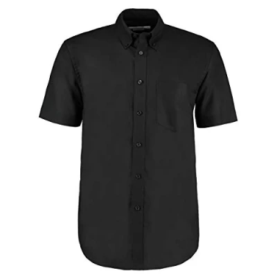 Image of Kustom Kit Classic Fit Short Sleeve Workwear Oxford Shirt 17in Black