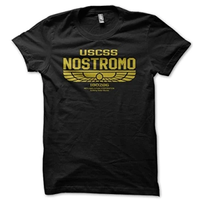 Image of USCSS Nostromo 180286 Alien Men&#039;s Black T Shirt S XXL (Medium)