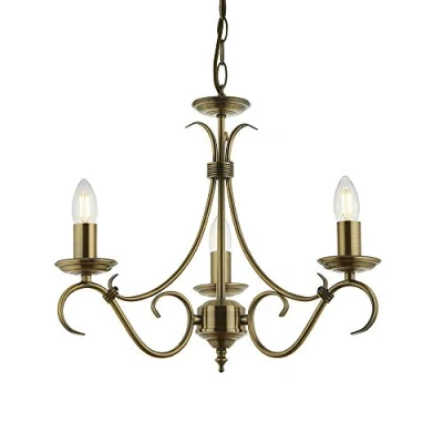 Image of Bernice 3 Light Multi Arm Ceiling Pendant Antique Brass, E14