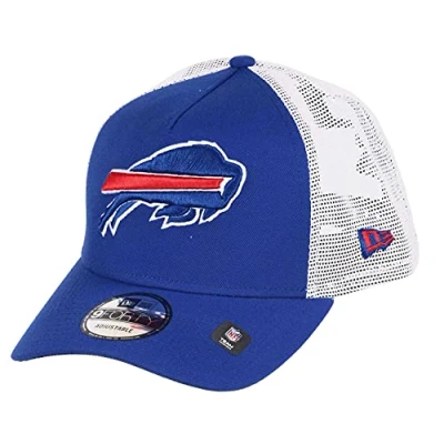 Image of New Era Buffalo Bills NFL White Mesh Trucker 9Forty A Frame Cap One Size