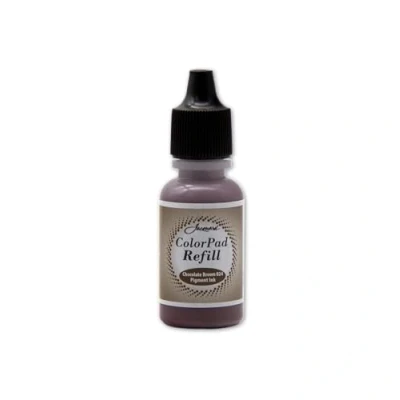 Image of Jacquard ColorPad .5 oz Stamp Pad Pigment Ink Refill Chocolate Brown Archival Acid Free Excellent for Blending and Embossing Made in USA