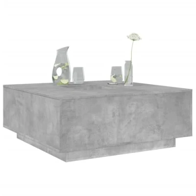 Image of vidaXL Coffee Table Concrete Grey Square Engineered Wood for Living Room/Bedroom 100x100x40 cm
