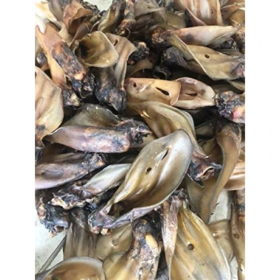 Image of Pawstrading Buffalo Beef Ears 100% Natural Low Fat Dog Chew Treat (50 Ears)
