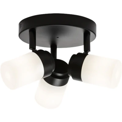Image of KnightsBridge 230V IP44 G9 Triple Spotlight with Frosted Glass Matt Black