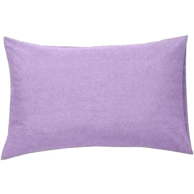 Image of Super Soft Flannelette Pillow Cases 2 Pack, 100% Brushed Cotton Pillowcases Pair Housewife Plain Bedroom Covers 50 x 75cm (50 75 cm, Lilac)