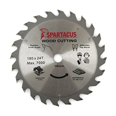 Image of Spartacus Wood Cutting Circular Saw Blade 180mm x 16mm Bore 24 Teeth
