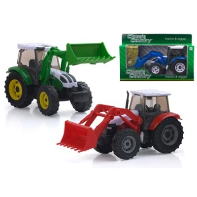 Image of CLASSIC COUNTRY from Peterkin Tractor &amp; Digger Toy Vehicle 19cm Farm with moving scoop and opening bonnet 1:32 Scale Diecast Vehicles Ages 3+