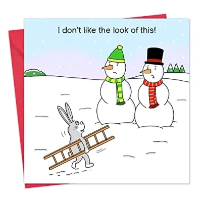 Image of Twizler Funny Christmas Card Worried Snowmen Merry Xmas Mens For Him Husband Son Dad Womens Her Wife Daughter Mum