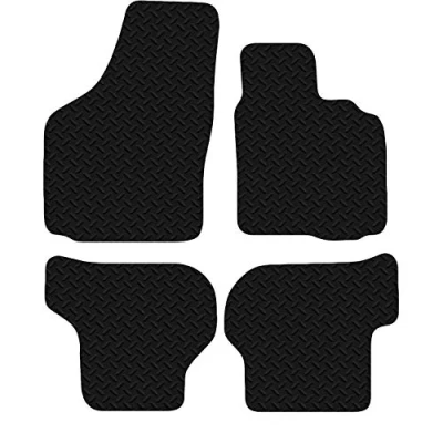 Image of Carsio Car Mats 4pc Set For VW Scirocco 2008 to 2018 Tailored Fit Rubber Floor Mat Complete Accessory Black Custom Fitted Anti Slip Backing, Heavy Duty &amp; Waterproof