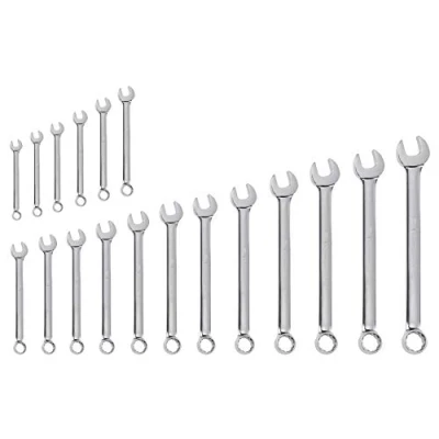 Image of Kraftwerk 3557R Ring Spanner Set 522 MM Fully Polished 18Piece in Tool Roll
