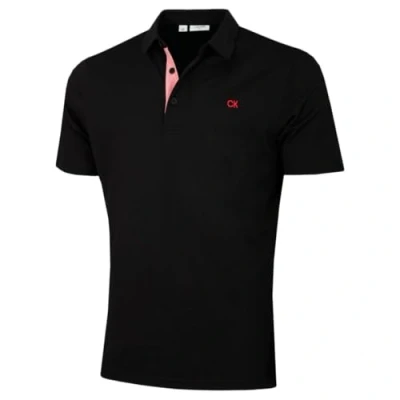 Image of Calvin Klein Mens Prep Campus Oxford Polo Shirt Solid Black S