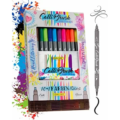 Image of Online, 11 Colours,19045 Calli.Brush Pens in Bamboo Case