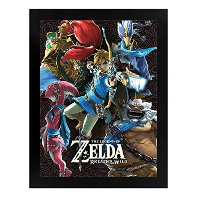 Image of Pyramid International The Legend Of Zelda: Breath Wild (Divine Beasts Collage) Framed Print Memorabilia, Multi Colour, 30 x 40 1.3 cm