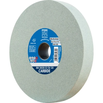 Image of Pferd 39008458 Sanding Disc 200 x 30 32 mm Carbon Grain Size 120, Silicon Carbide for Working Hard Materials with Integrated Reducing Sleeves (25/20/16 mm)