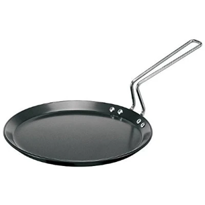 Image of Futura Hard Anodised Induction Model with Flat Bottom Tawa Griddle, Medium, Black
