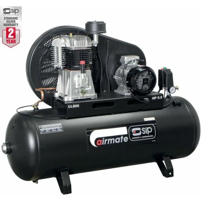 Image of SIP 06583 TN5.5/200 5.5HP 200 Litre Airmate Belt Drive 3 Phase Air Compressors