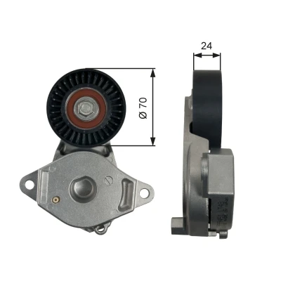 Image of 1662047010 Tensioner Pulley GATES T39246 PowerGrip