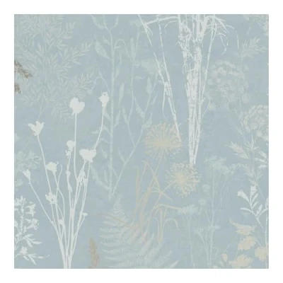Image of Superfresco Easy Duck Egg Metallic Organics Floral Wallpaper