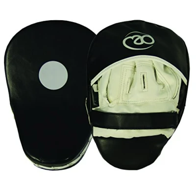 Image of Fitness Mad Men&#039;s Curved Synthetic Leather Focus Hook and Jab Pads, Black, One Size