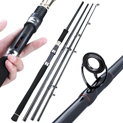 Image of Sougayilang Carp Rod, Super Hard Carbon Fiber Portable 4/5 Section Fishing Rods with Comfortable EVA Handle for Saltwater or Freshwater 4