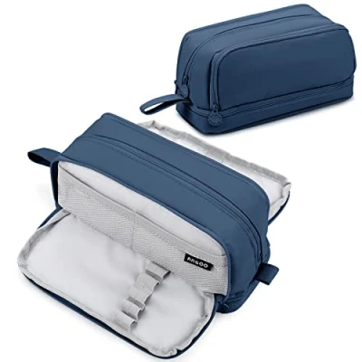 Image of Eucomir Pencil Case with 4 Compartments for Girls Boys, Large Stationery Organizer Aesthetic Kids Women Men Teenagers Students,Blue