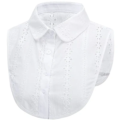 Image of LoudSung Fake Collar Detachable Half Shirt Blouse False Floral Lace Elegant for Women Girls
