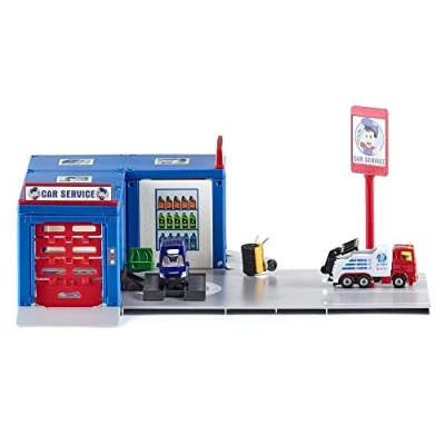 Image of siku 5507, Car Service Workshop, Plastic/Metal, Multicolour, Incl. 2 vehicles, Multifunctional, Suitable for items up to 1:50 scale