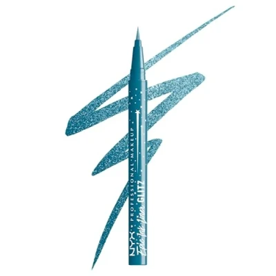 Image of NYX Professional Makeup Epic Ink Jeans Glitz Liquid Eyeliner, Long Lasting Waterproof Eyeliner With Glitter, Easy to Use, Shade: Tapered Twinkle