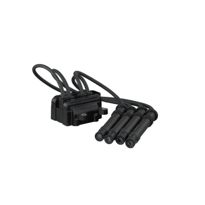 Image of 8200025256, 8200051128, 8200084401 Ignition coil FEBI BILSTEIN 26494 with cable, plug 4 Spark RENAULT: CLIO 2, Kangoo I