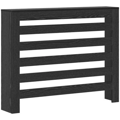 Image of vidaXL Radiator Cover Black Oak 104x20x82 cm Engineered Wood