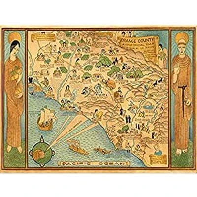 Image of Artery8 Map Ames 1929 Historic Orange County California Pictorial Art Print Canvas Premium Wall Decor Poster Mural