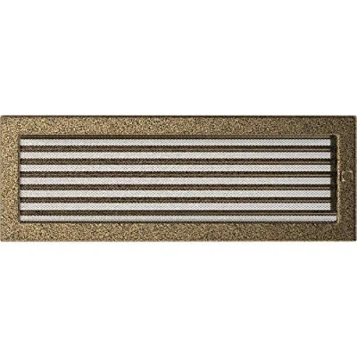 Image of KRATKI Ventilation Grille Fireplace 17cm x 49cm Black Gold with Blinds